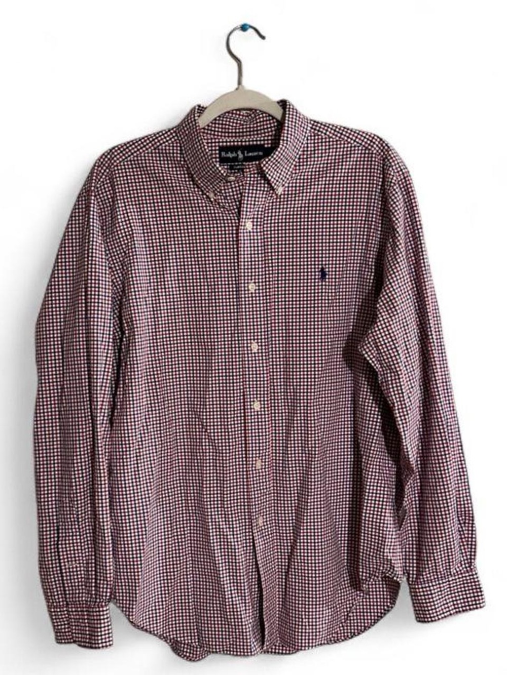 Ralph Lauren Men’s Red and White Gingham Button-Down Shirt